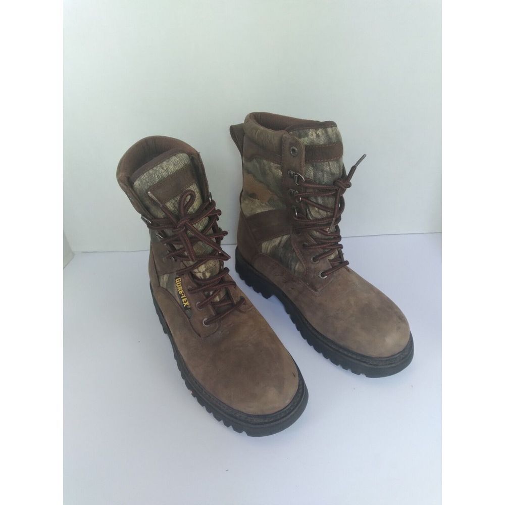 Rocky Gore-Tex Hunting Boots Waterproof Camo Leather‎ Brown Size 7M